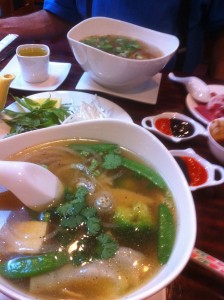 Vegetarian and Beef versions of Vietamese Pho soup